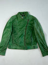 Vintage Ashwood Green Leather Asymmetric Biker Jacket women’s (S)