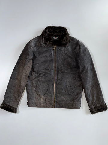 Super Premium Heavy Leather Jacket Furr Inside (L)