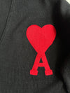 AMI Paris Ami de Coeur Black Knit Cardigan (L)