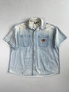Starter Black Label Light Wash Denim Short Sleeve Work Shirt(2Xl)