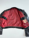 Vintage Harro Black Leather Cropped Racing Jacket (S)