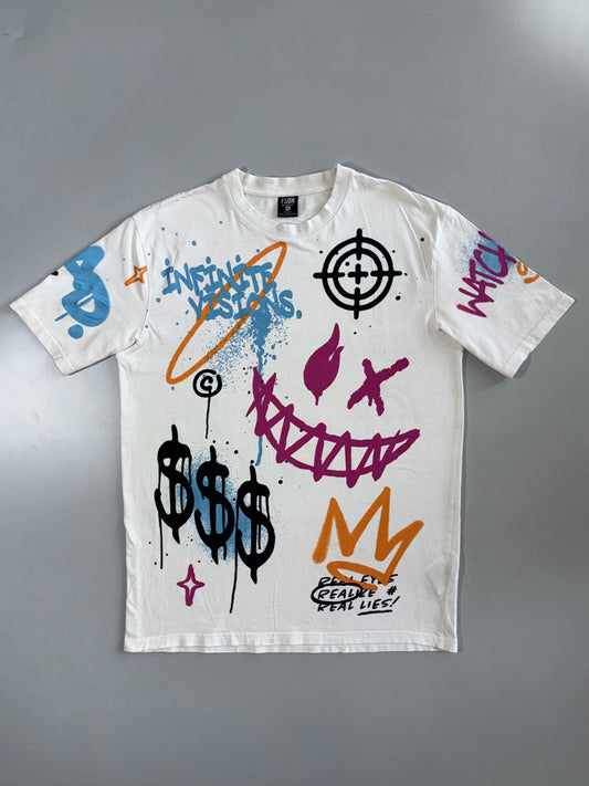 FSBN | Graffiti All-Over Print Tee | White (L)