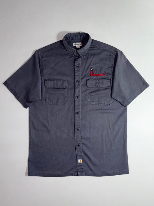 Carhartt Imperial Embroidered Workwear Shirt – Washed Charcoal Grey (XL)