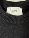 AMI Paris Black Wool Sweater with Red Heart Logo (L)