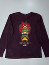 Big Train Osaka “Jizo-Bosatsu” Graphic Long Sleeve Tee  Maroon, (L)