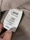 Ami Paris Ami de Coeur V-Neck Knit Sweater – Taupe Melange (XXS)