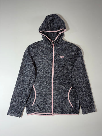 New Balance Heather Grey Fleece Zip Hoodie – Pink Trim (S)