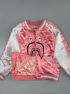 BAPE A Bathing Ape Shark Face WGM Double Zip Pink  Sukajan Bomber Jacket (M)