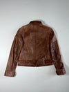 Massimo Dutti Leather Jacket – Cognac Brown (Women's)(S)
