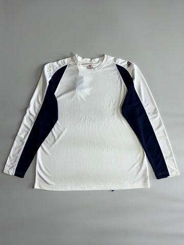 New Balance Colorblock Long Sleeve Running Top – White/Navy (XL)