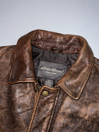 ZVintage Eddie bauer Original Brown leather Jacket (S/M)