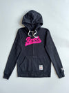 Roots Canada | Black Pink Script Zip Hoodie | (S)