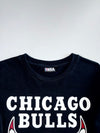 NBA Official Chicago Bulls Bull Logo Sleeve Print Black 100% Cotton Long Sleeve T-Shirt (L)