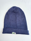 Vintage Lacoste Navy Blue Ribbed Knit Beanie (H-11inches/W-16)