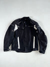 Ixon “Air Flow” Textile Motorcycle Jacket – Black/White Padded (2XL)