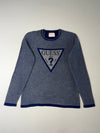 Guess USA Triangle Logo Knit Sweater – Blue Grey (M)