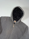 Vintage Carhartt Grey Pinstripe Hooded Active Work Jacket (M)