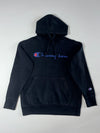 Champion | Black Script Logo Hoodie (S)