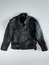 Vintage Black Leather Belted Perfecto Biker Jacket (L)