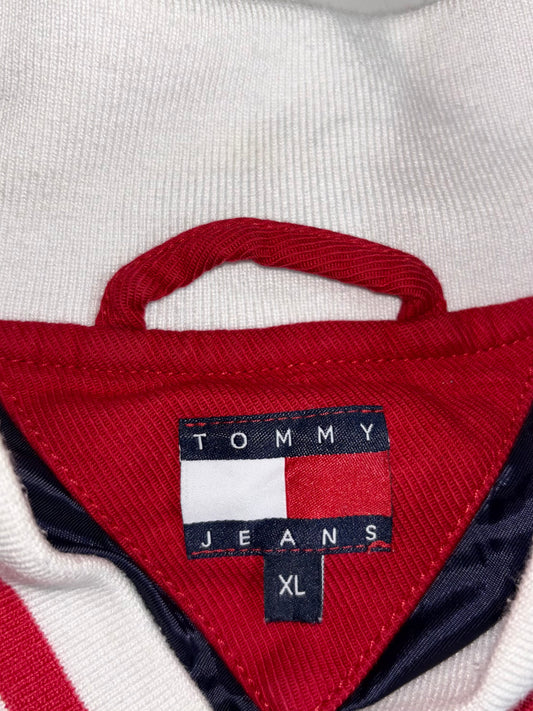Tommy Jeans Tommy Girl Rhinestone Heart Oversized Varsity Jacket (XL/2XL)
