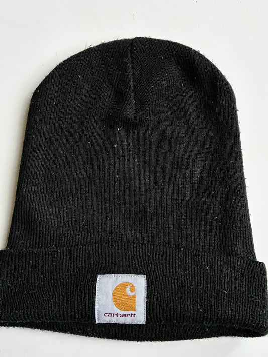 Vintage Carhartt Black Cuffed Watch Knit Beanie (H-12.5 inches/W-18)
