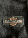 Vintage Harley-Davidson Black Wool Varsity Jacket with Leather Shoulder Panels (L/XL)
