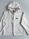 Lee Origin Fit Oatmeal Grey Full-Zip Hoodie with Embroidered Logo – (S)