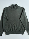 Crocodile Vintage Olive Grey Mock Neck Knit Sweater (S)