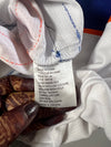 Edmonton Oilers Vintage Hockey Jersey — White | Blue & Orange Stripe (M/L)