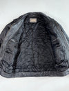 Vintage 90s Dino Gallucci Black Leather Bomber Jacket – Embossed Logo, Snap Pockets (XL)
