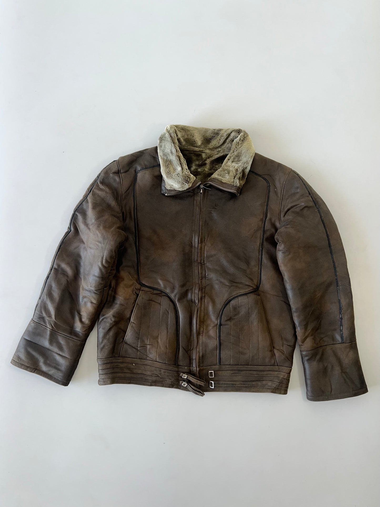 !                                                                                                                                                                                   Ultra Premium Original Leather Jacket Premium wool inside (RARE) (XL)