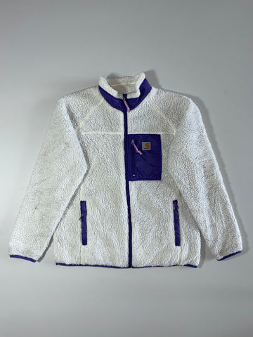 Carhartt WIP Sherpa Fleece Jacket White/Purple Collar (M/L)