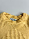 Vintage Chemise Lacoste Yellow Textured Diamond Knit Sweater – Made in France (XL)