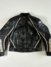 Vanucci Armoured Black Leather Motorcycle Racing Jacket Padded (L)