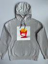 Nike Fries Graphic Print Grey Hoodie  (M)