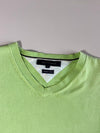 Tommy Hilfiger | Lime Green Premium Cotton V-Neck Sweater | (L)