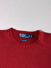 Polo Ralph Lauren Red Cotton Crewneck Sweater with Navy Pony Logo –(XL)