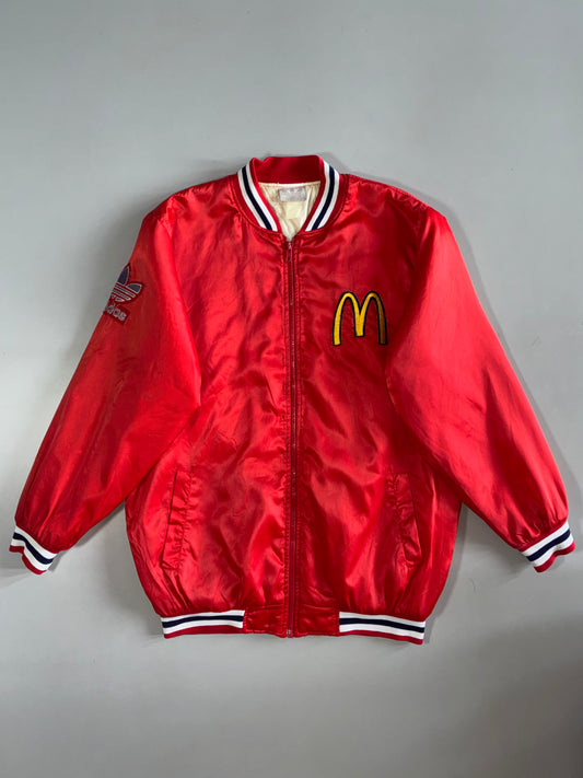 Adidas x McDonald’s Red Satin Varsity Bomber Jacket (L)