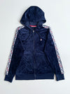 Fila Navy Velour Taped Logo Zip-Up Hoodie (S)