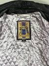 Dakota | Black Leather Car Coat – Nylon Sleeves Federal League Label | (XL)