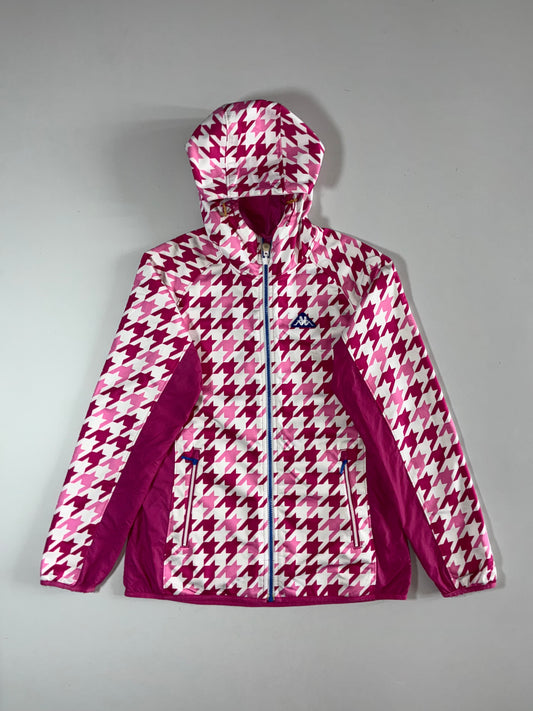 Kappa | Corri Con Kappa Houndstooth Hooded Windbreaker Pink (S)