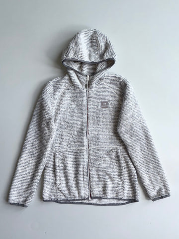 Eider Grey/White Striped High-Pile Fleece Zip Hoodie women’s (XS)