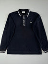 Lacoste Black Long Sleeve Polo – White Tipped Collar | (M)