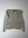 Polo Ralph Lauren Heather Grey Cable Knit Sweater Women’s      (S/M)