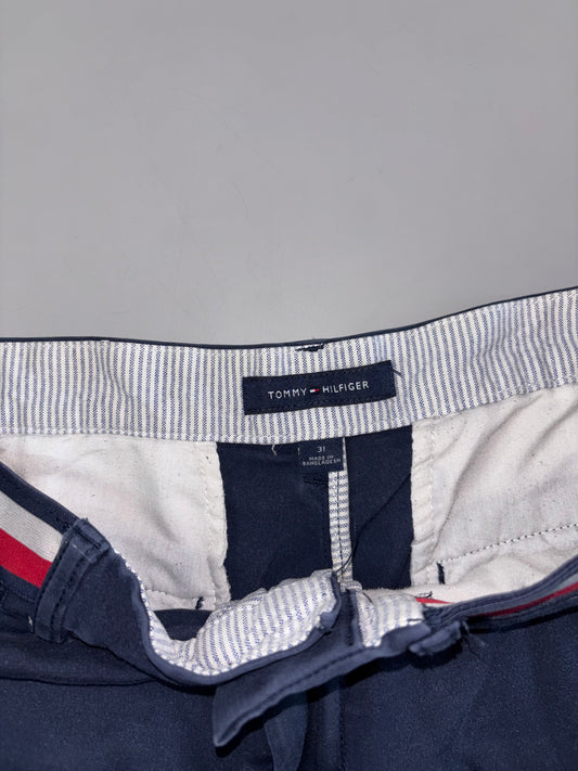 Tommy Hilfiger Flag Waistband Chino Shorts – Navy (W:32) (L:20)