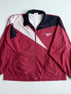 Vintage 90s Reebok Burgundy Colour-Block Windbreaker Jacket (2XL/3XL)