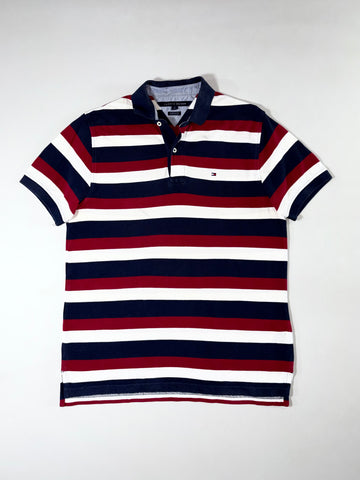 Tommy Hilfiger Striped Polo Navy/Red/White Classic Fit (L/XL)