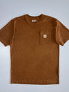 Carhartt Loose Fit Heavyweight Pocket T-Shirt | Brown Short Sleeve Workwear Tee (L)