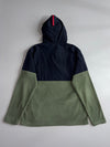 Ellesse Colorblock Half-Zip Fleece Hoodie – Navy & Olive Green (L)