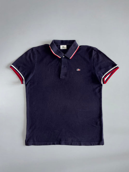 Lacoste Navy Tricolore Piqué Polo – France Croc Logo (L)